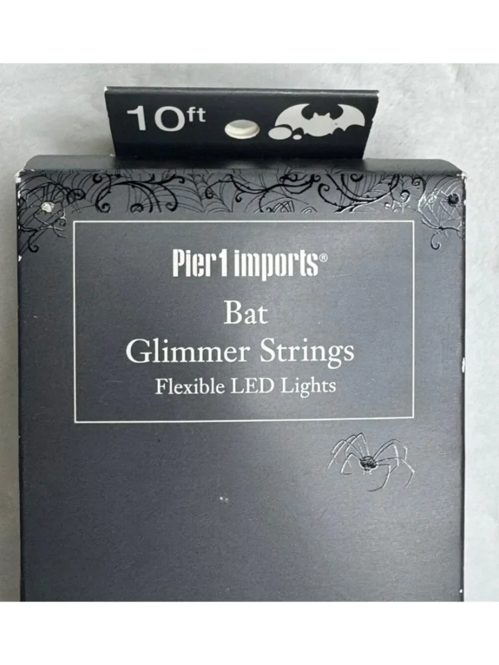 Pier 1 Imports Bat Glimmer Strings Flexible LED Lights 10ft 60 Lights Halloween
